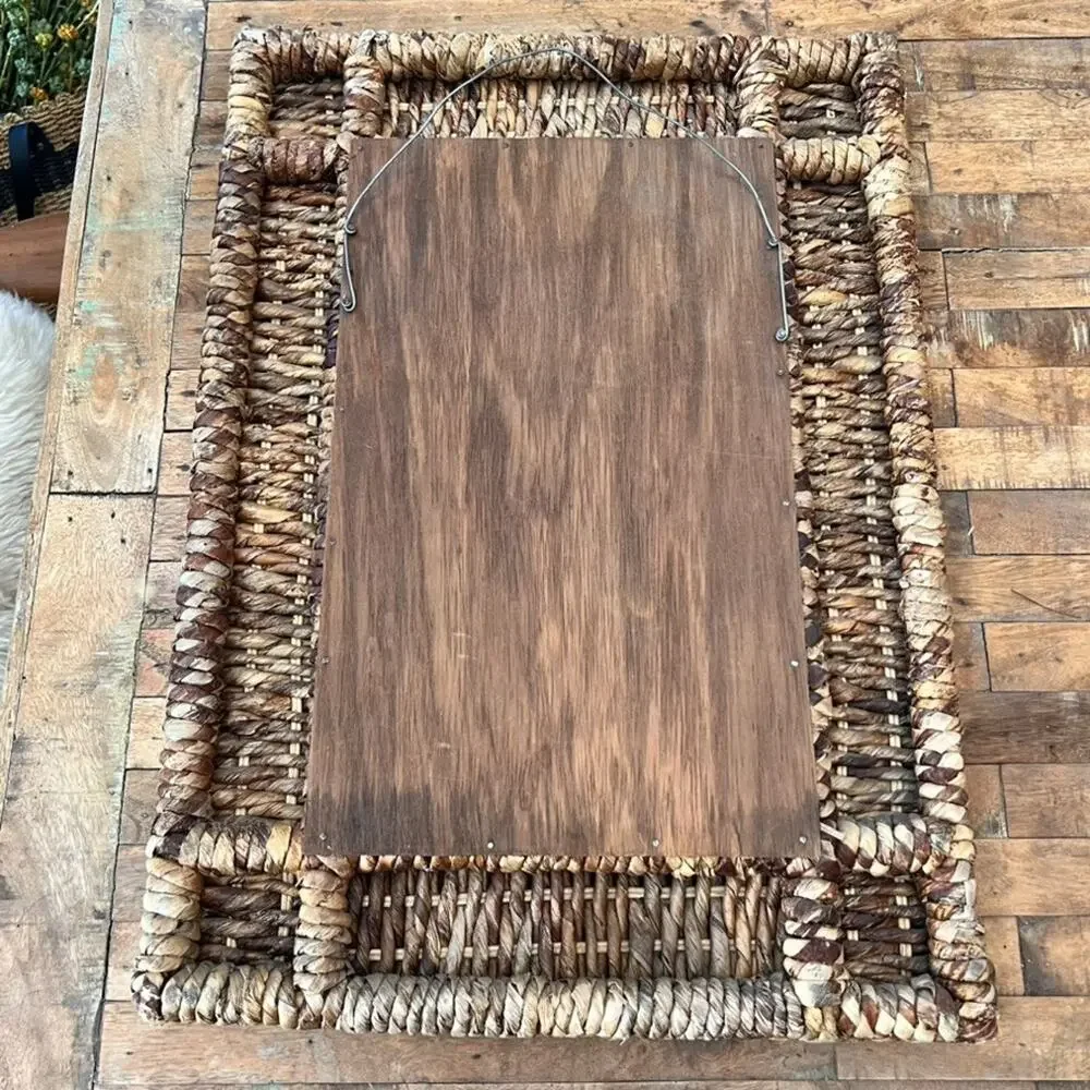 Rectangular Woven Rope Wall Mirror 27.5